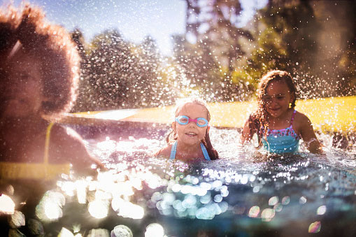 Group of kids swimming