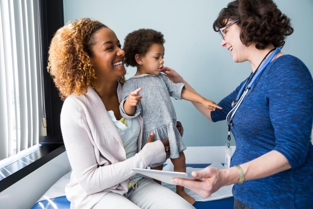 A provider and member meeting to discuss a child's medical records